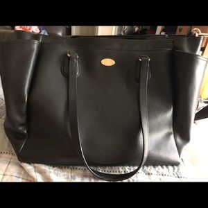Large Leather Coach Diaper bag